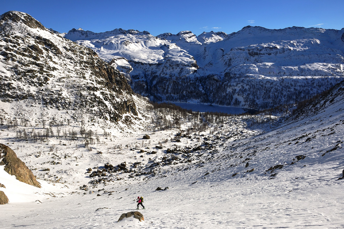 Valdeserta e lago di Devero in inverno
